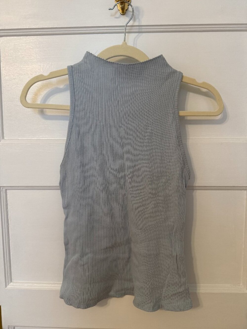 Maeve by Anthropologie Light Blue Ribbed Mockneck Tank